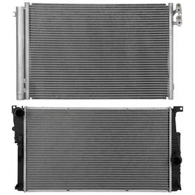 Fly-autopartsclub 13658964 Aluminum Radiator And Ac Condenser Cooling Kit For 2012-2013 Bmw 328i