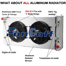 15797462 Fongoff 4 Row Radiator Shroud Fan Fit 2003-2009 Chevrolet C4500 C5500 Kodiak Gmc C6500