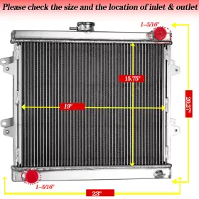 1641035110 Fongoff 3-row Radiator For 1992 95 4runner 1984-1995 Toyota Pickup 2.4l-15-3/4 Inch Core H