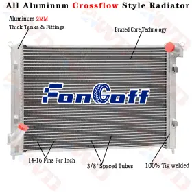 434031 Fongoff Aluminum Radiator For 2002-2006 Bmw Mini Cooper S L4 1.6l R52 R50 R53 Turbo Mt