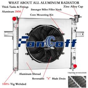 Fongoff 52079425 3 Row Radiator Shroud Fan For 1999 2000 Jeep Grand Cherokee 4.7l V8 At Cc2263