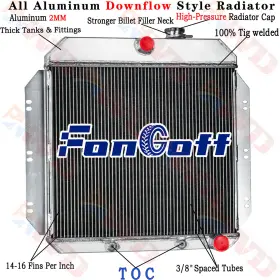 6062 Fongoff 3 Row Aluminum Radiator For 1960-1962 Chevrolet C10 C20 C30 K10 K20 K30 Truck