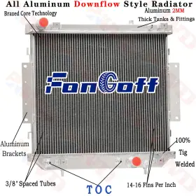 61020a Fongoff Aluminum 4 Row Radiator Without Il Cooler For 1999 Jeep Grand Cherokee 2.7 Crd At