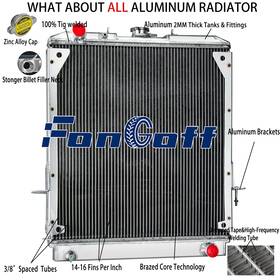 Fongoff 97044293 3 Row Aluminum Radiator For 1994-04 1995 Isuzu Npr V8 /chevy Gmc W-series Truck