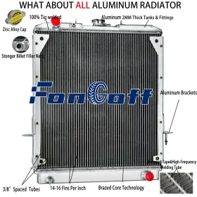 97044293 Fongoff 3 Row Aluminum Radiator For 1994-04 1995 Isuzu Npr V8 /chevy Gmc W-series Truck