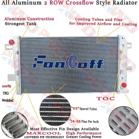 Ec2510 Fongoff Ae2510 2 Row Radiator For 01-05 03 Chevy Silverado Gmc Sierra 2500 3500 Duramax Lb7 Lly