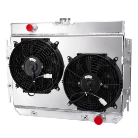 Ae289 Fongoff 3 Core Radiator Shroud Fan Fit 1963-68 Chevy Impala Bel Air Chevelle El Camino