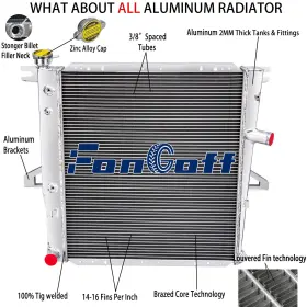 Array2173 Fongoff 4-row Aluminum Radiator For 1998-11 Ford Ranger Explorer Xlt 2.3l/4.0l L4 V6/gas