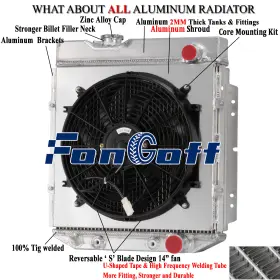 Fongoff Cc259 Cu259 4 Row Radiator Shroud Fan For 1964 1965 1966 Ford Falcon Mustang 260 289 V8