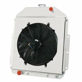 Cc4252fd Fongoff 3 Row Radiator Shroud Fan For 42-52 Ford F1 F2 F3 Pickup Engine V8 Aluminum
