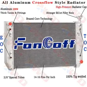 Cr1530 Fongoff Aluminum 3 Row Radiator For Chevy P30 Gmc P3500 Van 5.7l 1994-1999