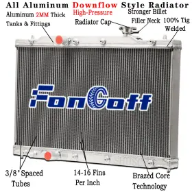 Cu13932 Fongoff 3 Row Radiator For 2023-2024 Honda Accord 2022-2024 2023 Civic 1.5l L4 Gas