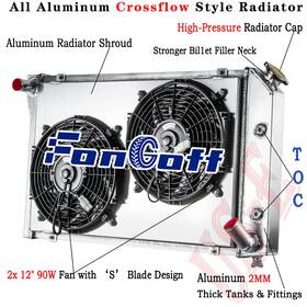 Fongoff Rad718 4 Row Radiator Shroud Fan For 1977-1982 Chevy Corvette C3 305 350 5.0l 5.7l V8