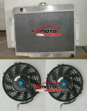 1919 Fsmoto Racing 3 Row Aluminum Radiator Fan For 1972-1986 Jeep Cj Series Cj5 Cj6 Cj7 With Chevy V8