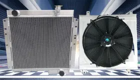 Zvz54vs44s Fsmotoracing Aluminum Radiator For 1970-1980 Toyota Land Cruiser Fj40 / Fj45 And Shroud Fan