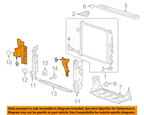 84027004 Gm Oem 16-23 Camaro Cooling Radiator Components-side Baffle