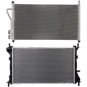 12768839 Goodypartsparts Radiator Ac Condenser Cooling Kit Aluminum For 2005-2007 Ford Focus