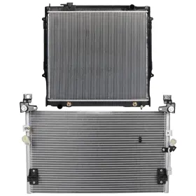 12768872 Goodypartsparts Radiator Ac Condenser Cooling Kit Aluminum For 1998-2004 Toyota Tacoma