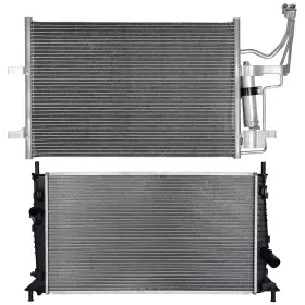 12768905 Goodypartsparts Radiator Ac Condenser Cooling Kit Aluminum For 2004-2009 Mazda 3