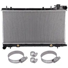 12798464 Goodypartsparts For 2003-2008 Subaru Forester Aluminum Radiator With Universal Oil Hose Clamps Kit