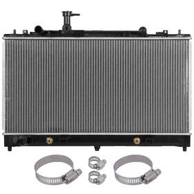 Goodypartsparts 12798477 For 2003-2008 Mazda 6 Aluminum Radiator With Universal Oil Hose Clamps Kit