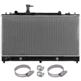 12798477 Goodypartsparts For 2003-2008 Mazda 6 Aluminum Radiator With Universal Oil Hose Clamps Kit