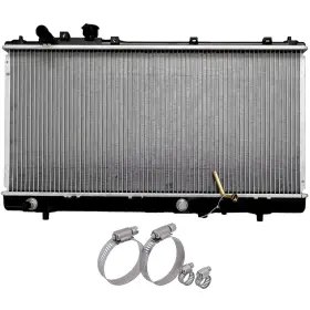 12820462 Goodypartsparts Aluminum Radiator For Mazda Protege 1999-2003 With Universal Oil Hose Clamps Kit