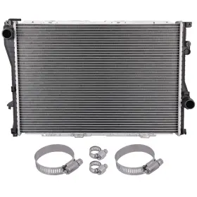 12856363 Goodypartsparts Radiator For Bmw 530i 525i 2001-2003 With Universal Oil Hose Clamps Kit Cu2284