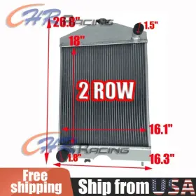 Gpi Racing 624339326145 Aluminum Radiator For Ford 2n/8n/9n Tractor With 305 5.0l V8 Engine 1928-1952
