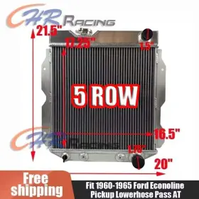 Gpi Racing 624339328293 5 Row Aluminium Radiator For 1960-1965 1961 1962 1963 Ford Econoline /pick Up At
