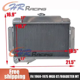 Gpi Racing 624339331026 Aluminum Radiator For 1968-1975 Mgb Gt/roadster Mt 1969 1970 1971 1972 1973 2 85