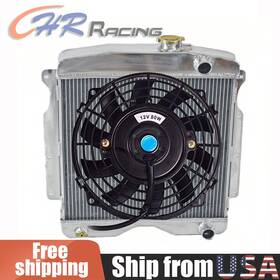 Gpi Racing Cc4851wl 3 Row Aluminum Radiator Fan For Jeep Willys Jeepster 2.2l L4 Mt 1948-1951