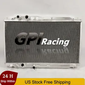 Mt1-2is60char Gpi Racing 2 Row Aluminum Radiator Fits 2006-11 Honda Civic Lx Lxs Ex Gx Dx Sedan 1.8l 2.0l