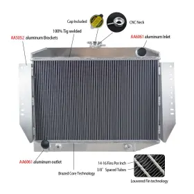 Radiator-586 Gpi Racing 3 Row Aluminum Radiator For 72-88 Jeep Cherokee Wagoneer J Series J10 J20 5.9l