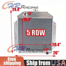 Rs-cc49-6 Gpi Racing For Ford Deluxe L6 Engine 5 Row Aluminum Radiator #cc49-6 1949 1950 1951