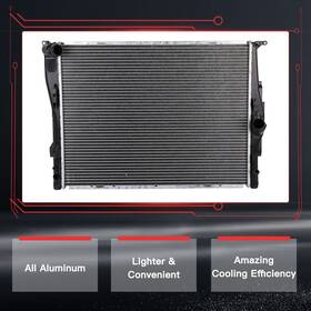 Hilamps 11379954 Aluminum Radiator Replacement For 06-12 Bmw 128 135 325 328 330 Z4 Series Cu2882