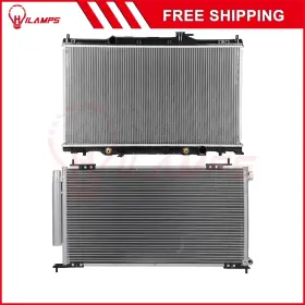13090162 Hilamps Aluminum Radiator And Ac Condenser Cooling Kit Fits 2003-2006 Honda Cr-v Element