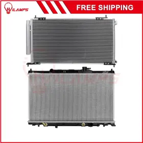 13090242 Hilamps For 2007-2011 Honda Element 2.4l Aluminum Radiator And Ac Condenser Cooling Kit