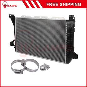 Hilamps 13090317 For 85-96 Ford F-150 F-250 F-350 F-450 With Universal Hose Clamps Kit Radiator