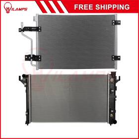 Hilamps 13275207 For 1998-2001 Dodge Ram 2500 3500 Aluminum Radiator And Ac Condenser Cooling Kit