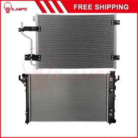 13275207 Hilamps For 1998-2001 Dodge Ram 2500 3500 Aluminum Radiator And Ac Condenser Cooling Kit