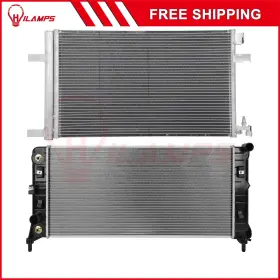 13275220 Hilamps For 2014-2016 Chevrolet Impala 3.6l Aluminum Radiator And Ac Condenser Cooling Kit