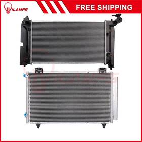 Hilamps 13275229 For Toyota Corolla Matrix 03-04 Aluminum Radiator And Ac Condenser Cooling Kit