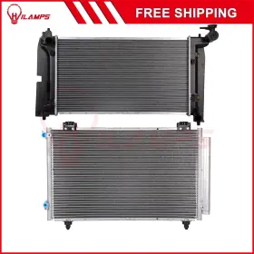 13275229 Hilamps For Toyota Corolla Matrix 03-04 Aluminum Radiator And Ac Condenser Cooling Kit