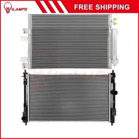 13275364 Hilamps For 2010-2012 Dodge Caliber 4-door Aluminum Radiator And Ac Condenser Cooling Kit