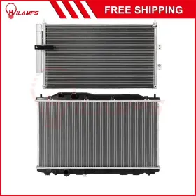 13275369 Hilamps Aluminum Radiator And Condenser Cooling Kit Fits 2006 07 08 09 10 2011 Acura Honda