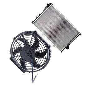 Hilamps 13527203 Cooling Fan And Aluminum Radiator Kit Fit For 2001 2002 2003 2004 Bmw 525i