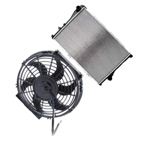 13527203 Hilamps Cooling Fan And Aluminum Radiator Kit Fit For 2001 2002 2003 2004 Bmw 525i