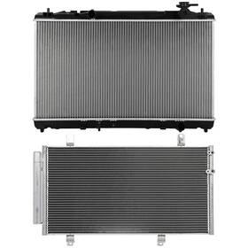 Hilamps 13527497 Ac Condenser Cooling Kit And Automotive Aluminum Radiator For 10-11 Toyota Camry