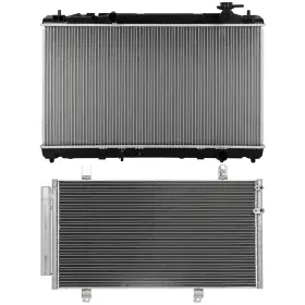 13527497 Hilamps Ac Condenser Cooling Kit And Automotive Aluminum Radiator For 10-11 Toyota Camry